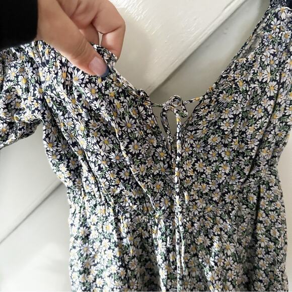 The Native One Black White Floral Print Off The Shoulder Mini Dress Size M - Picture 8 of 8